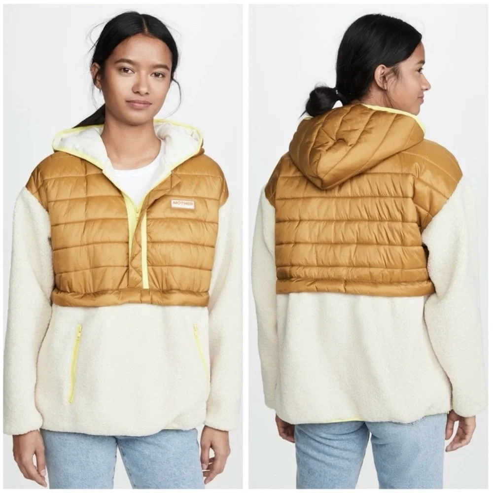 MOTHER Sher-Puff Zip Fleece Sherpa Pullover NEW - Picture 8 of 14